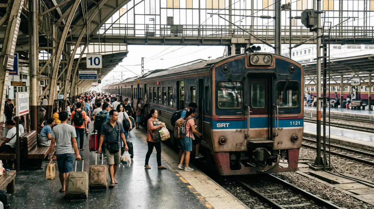 バンコクからパダン・ベサールへの列車料金を示す写真