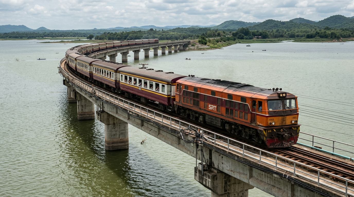 Photograph illustrating Riding the Rot Fai Loi Nam: Thailand's F
