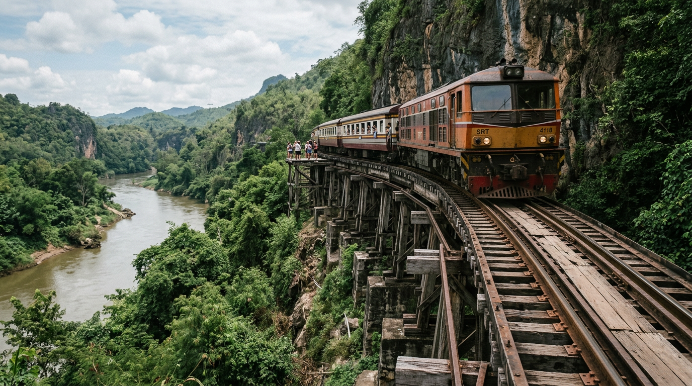 Photograph illustrating The Death Railway: History Meets Vertigo