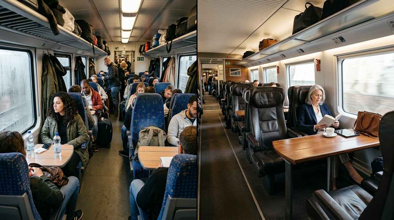 Photograph illustrating First Class vs Second Class: Is the Upgr