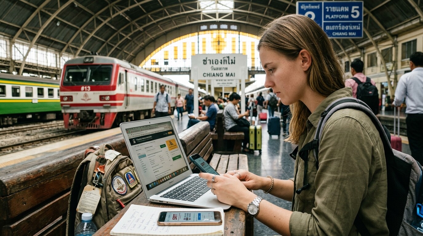 Photograph illustrating How to Spot Fake Thailand Train Websites