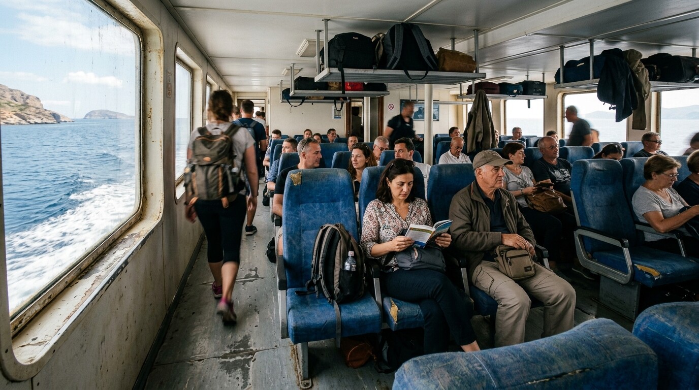 Photograph illustrating Daytime Cruising: Second Class Seats Exp