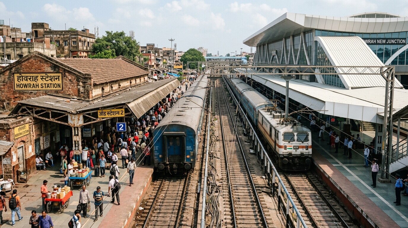 Photograph illustrating Old Station vs. New Station: The Ground 