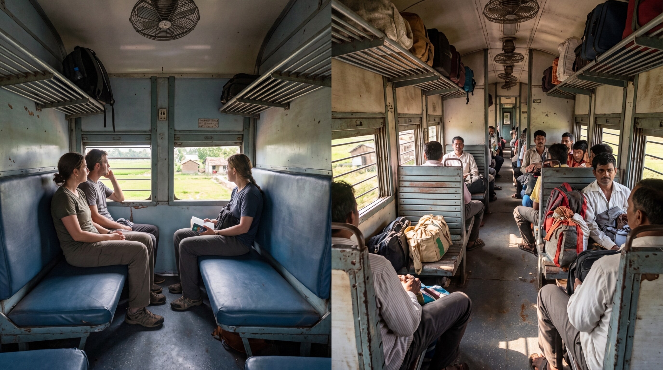 Photograph illustrating 2nd Class Seats vs 3rd Class Seats: Dayl